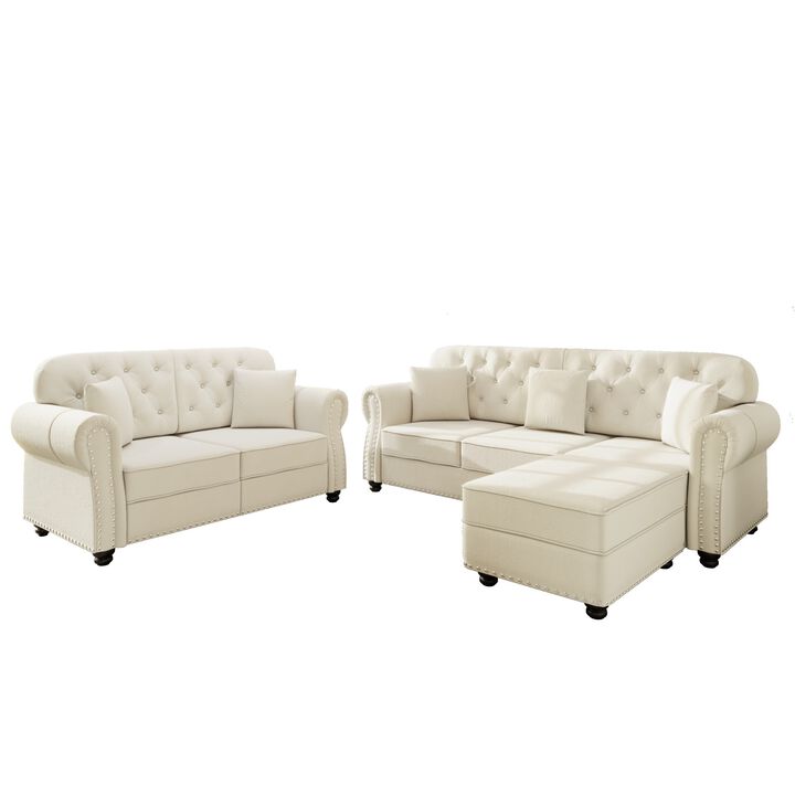 Takcaf Chesterfield Sofa Set
