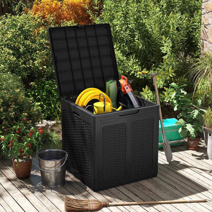 39 Gallon Deck Box with Lockable Lid Package Delivery Storage Box for Patio Cushions