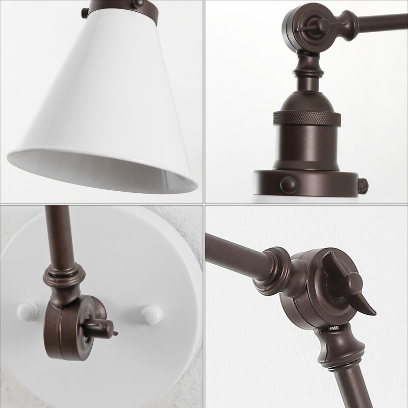 Rover Classic Industrial Metal Adjustable Arm LED Wall Sconce