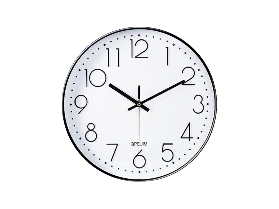 Stereoscopic Wall Clock 12 Inch Silent Non Ticking Battery Operated