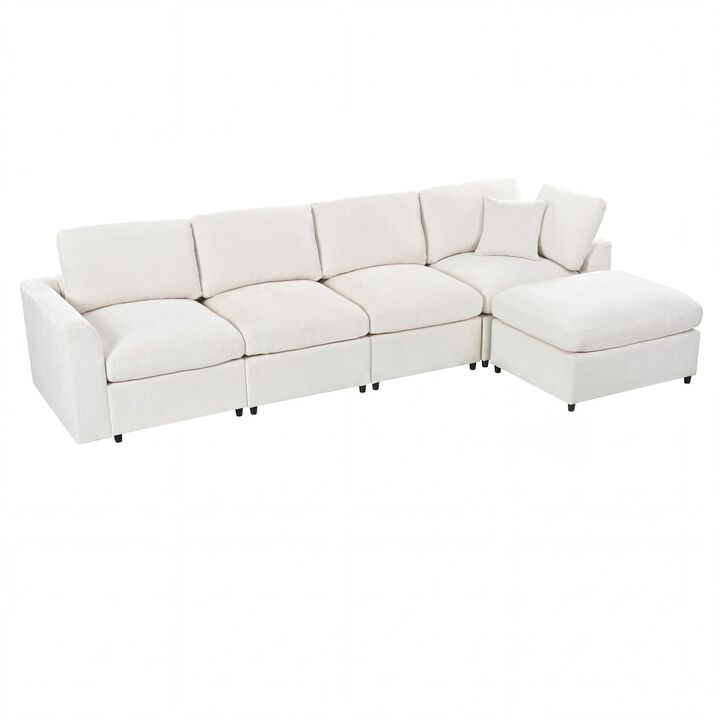 Fuppef Chenille L‑Shaped Sectional Sofa
