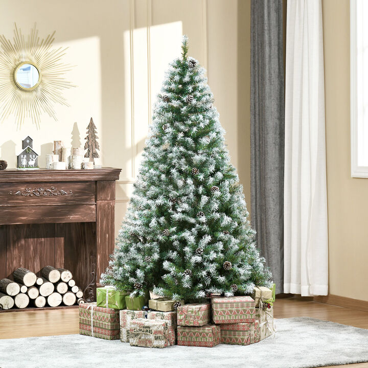 BreeBe 6FT Full Artificial Fir Tree with 61 Pine Cones and 800 Tips