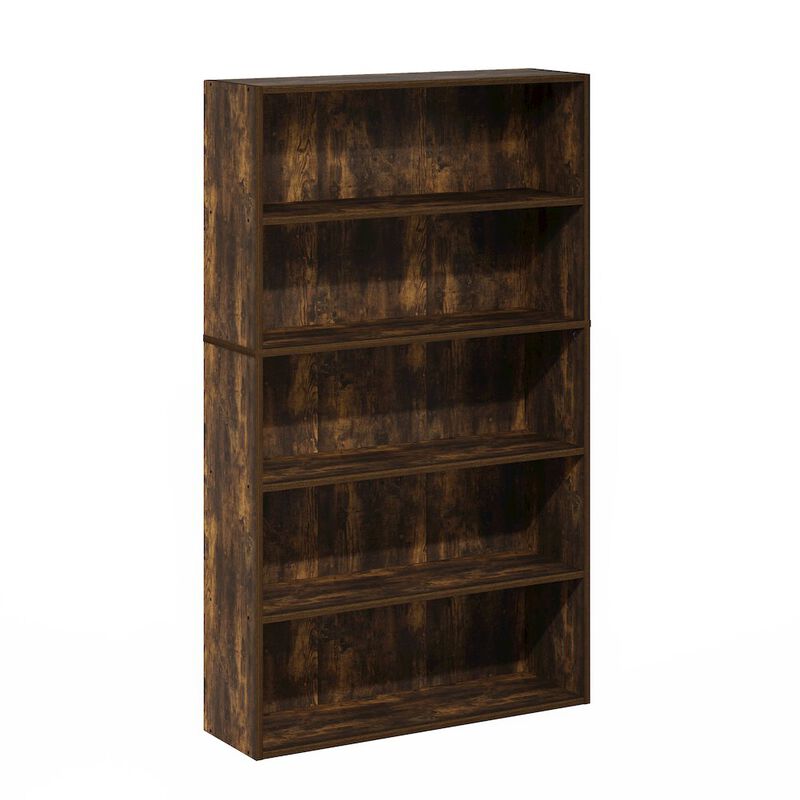 Pasir 5-Tier Open Shelf Bookcase, Bookshelf, 31.5 Inch Wide, Amber Pine