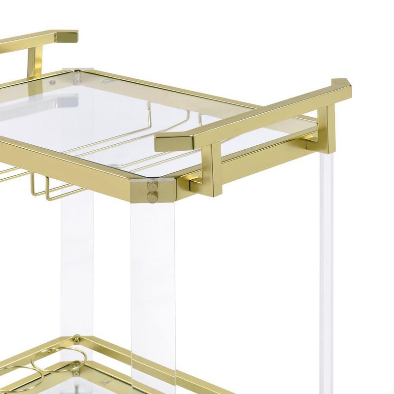 Aerin Server Cart - Gold/Acrylic