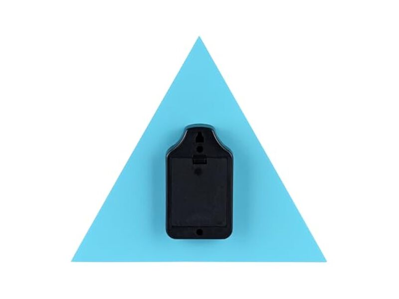 Triangle Mdf Wood Minimalist Turquoise Wall Clock 30 Cm Blue Modern image number 2