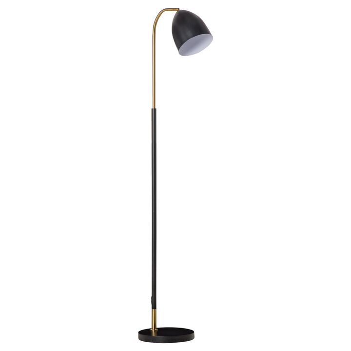 Ebony Gold Floor Lamp: Arc Illumination with Circular Base