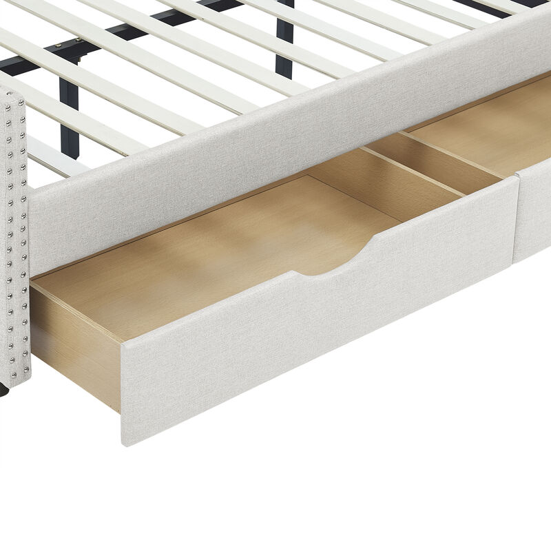 Kejorn Linen 2 Storage Drawers Daybed image number 5