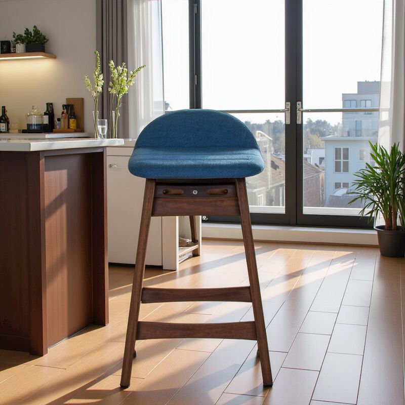 Starlight Canyon Home Brown Wooden Counter Height Chair with Back &ndash; Stylish Bar Stools for Kitchen