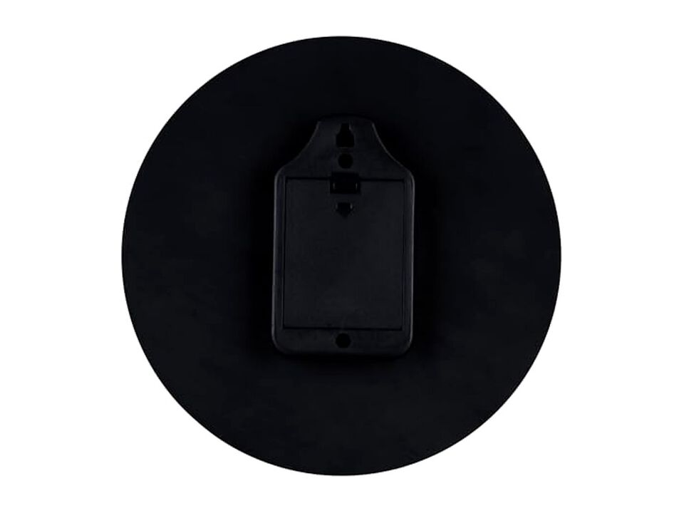 Glossy Sliver Hands Black Mdf Wooden Wall Clock 24 Cm Wood Home Decor