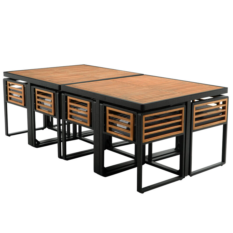 Merax Space Saving Outdoor Patio Acacia Wood Dining Set