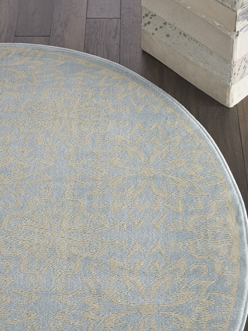 Jubilant JUB06 Ivory/Light Blue 5'3" x Round Rug