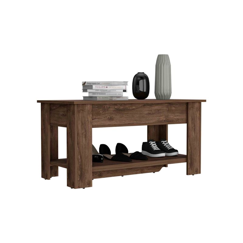 Streamdale Saturn Storage Table, Four Legs, Lower Shelf, Dark Brown image number 6