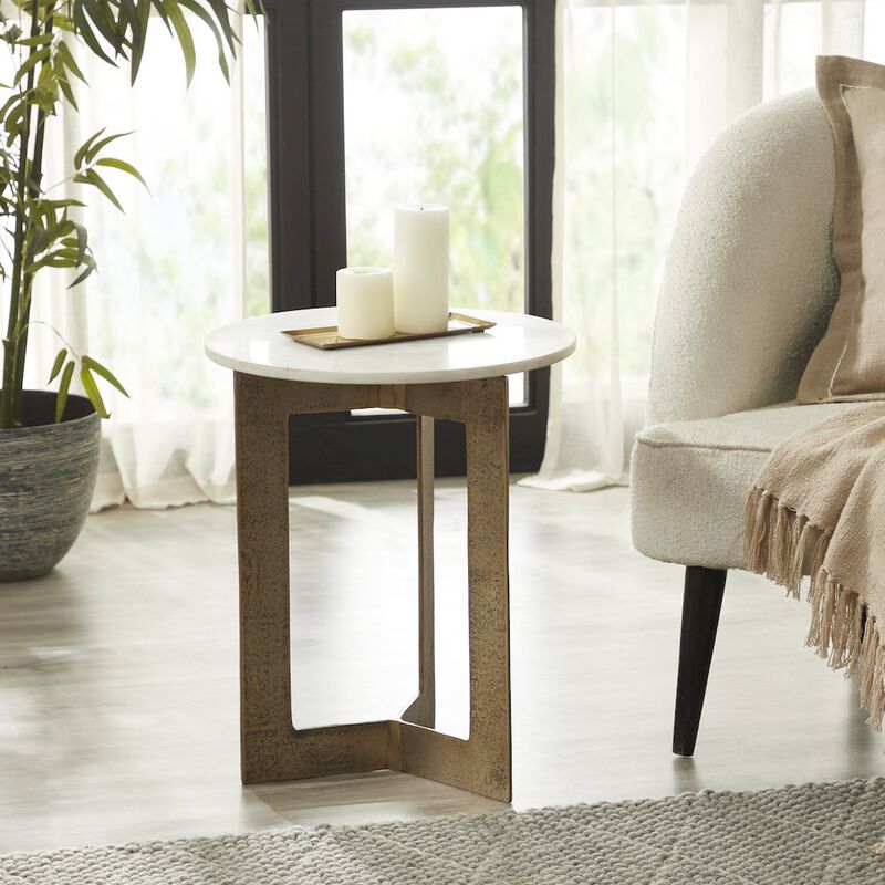 Renwil Hera Side Table In Yellow Color