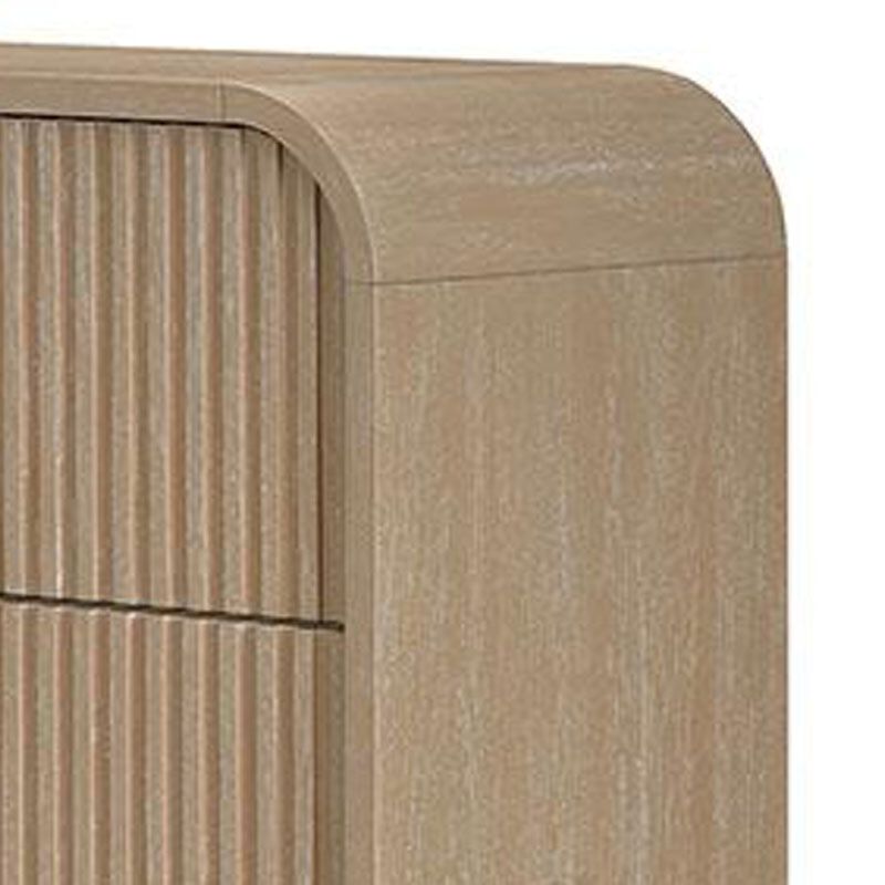 Tanya Tall Dresser Chest, 4 Drawers with Reeded Panels, Natural Brown image number 3