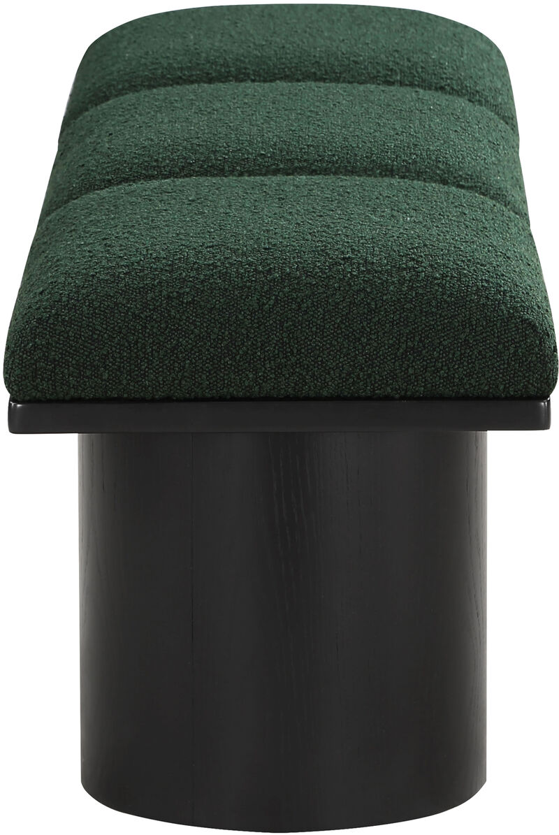 Meridian Furniture Pavilion Green Boucle Fabric Bench