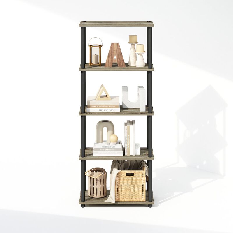 Turn-N-Tube 5-Tier Multipurpose Compact Display Rack, Shelving Unit, Bookcase