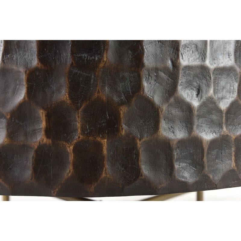 World Interiors Vallarta 34" Carved Coffee Table in Mango Wood with Two Toned Finish image number 5