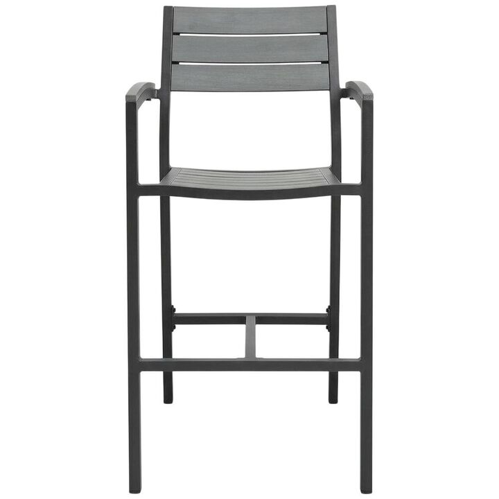 Outdoor Bar Stool Set with Aluminum Finish, Armrest & Backrest Comfort