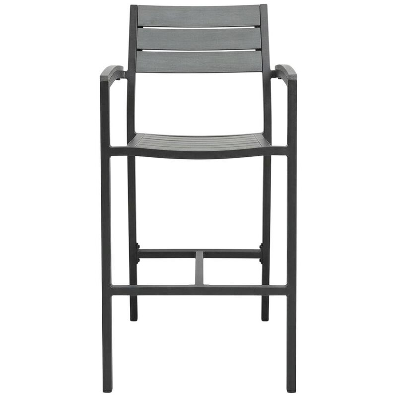 Outdoor Bar Stool Set with Aluminum Finish, Armrest & Backrest Comfort image number 0