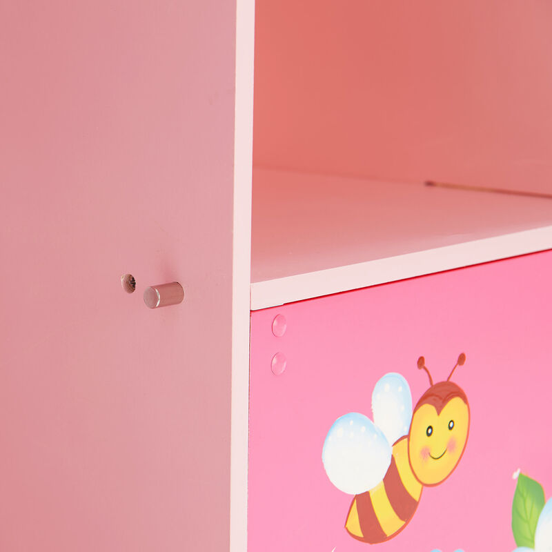 Kids Painted Magic Garden Adjustable Cube Bookshelf, Pink image number 3