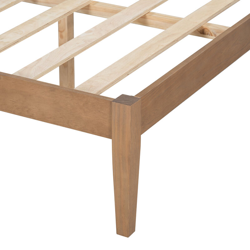 Christopher Knight Home Carina Queen Wood Platform Bed with Faux Leather Weave Headboard