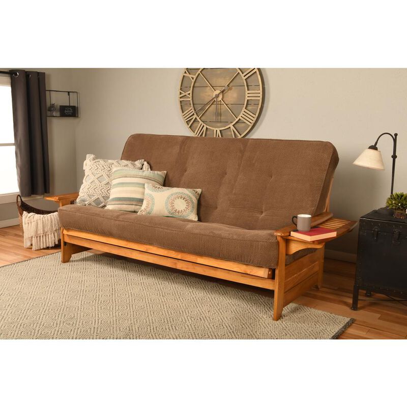 Phoenix Frame Queen-Butternut Finish-Marmont Mocha Mattress image number 1