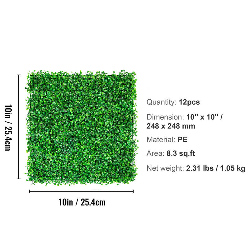 12PCS Artificial Boxwood Panels, Faux Green Hedge Wall Mat for Indoor Outdoor Decor image number 2