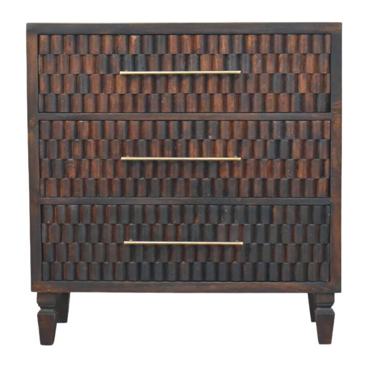Artisan Furniture Solid Wood Arno Chest ,Mocha Tone,3-Drawers