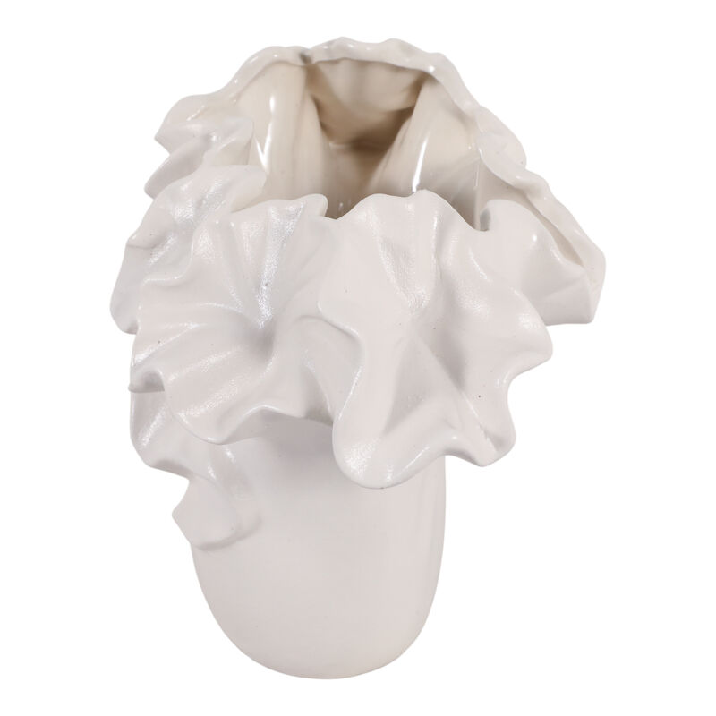 11x8" Flutter Vase, White image number 5