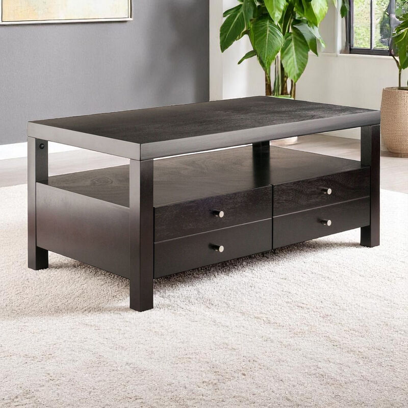 Modern Coffee Table with 2 Spacious Drawers &ndash; Perfect for Organized Living Rooms