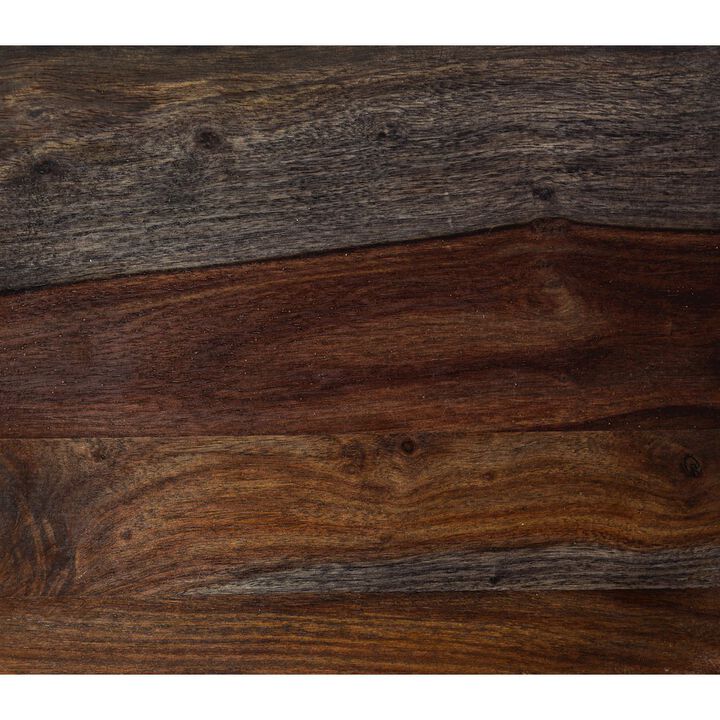 Porter Designs Manzanita Live Edge Solid Sheesham Wood Dining Table, Gray