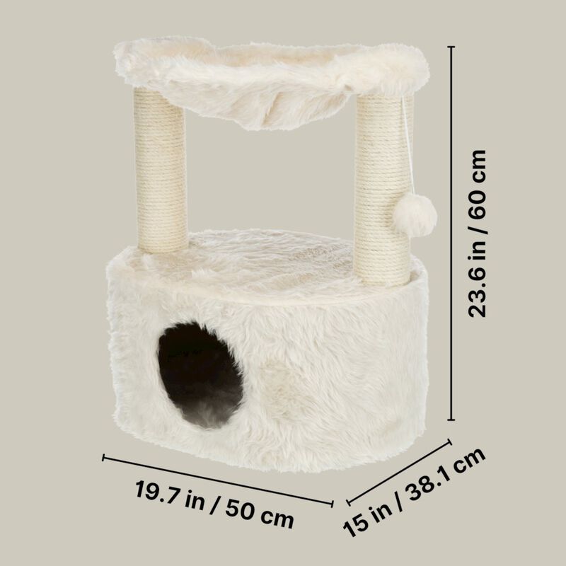 TRIXIE Baza Grande Plush & Sisal Cat Tree, Cat Condo and Hammock, Cat Toy image number 4