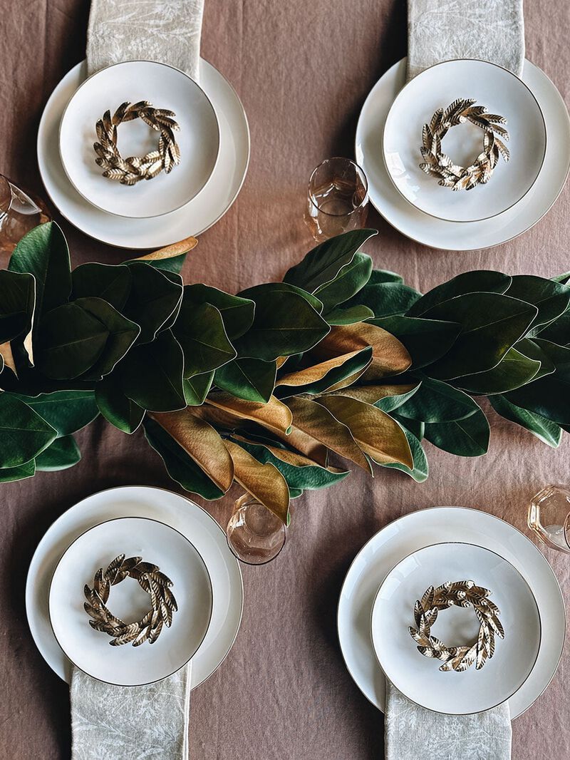 9' Faux Green Magnolia Leaf Garland image number 6