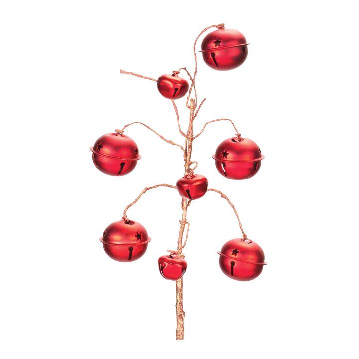 6-Piece Sleigh Bell Spray Set – Christmas Holiday Decor for Home, Mantel, and Seasonal Display