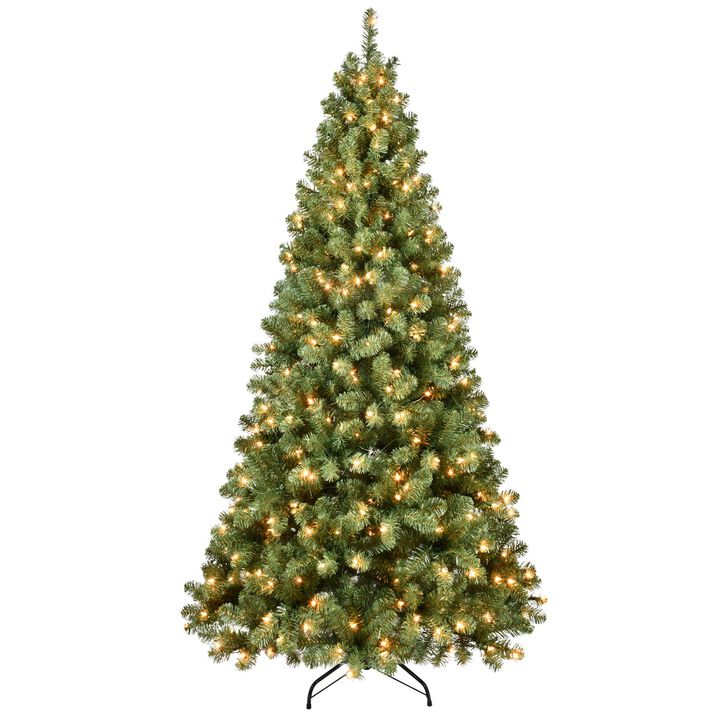 6 ft. Pre Lit Christmas Tree with 300 UL Lights PVC Hinged 779 Tips Memory Wire with Metal Stand