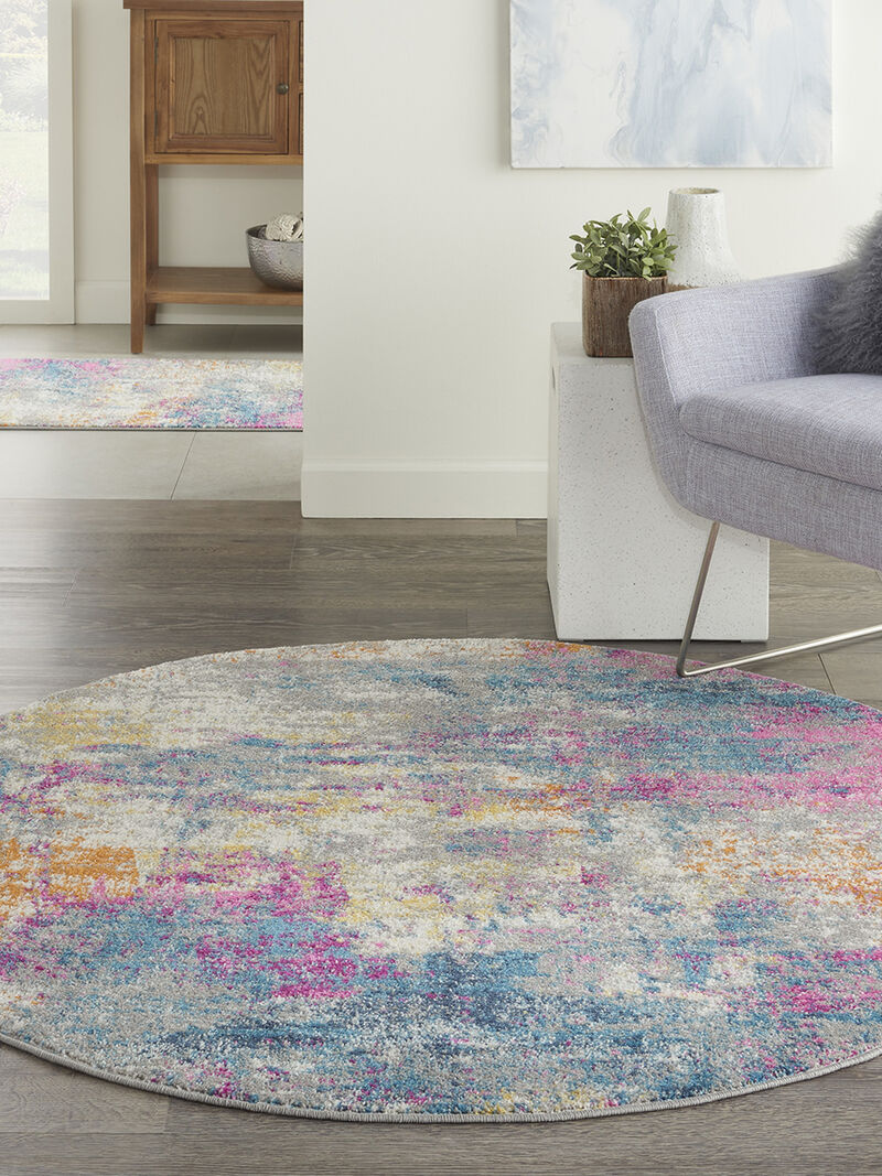 Passion PSN36 Ivory/Multicolor 4' x Round Rug image number 6