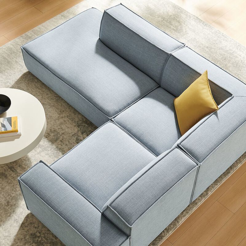 Restore 3-Piece Performance Fabric Upholstered Modular L-Shaped Sectional Sofa image number 9