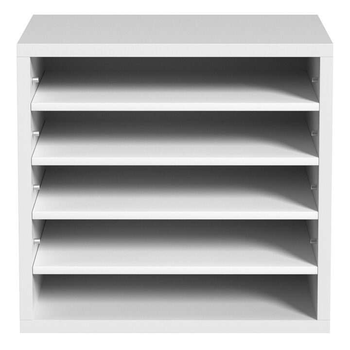 5 Compartment Mail Sorter Organizer with Adjustable Shelves for Office, Classroom & Home