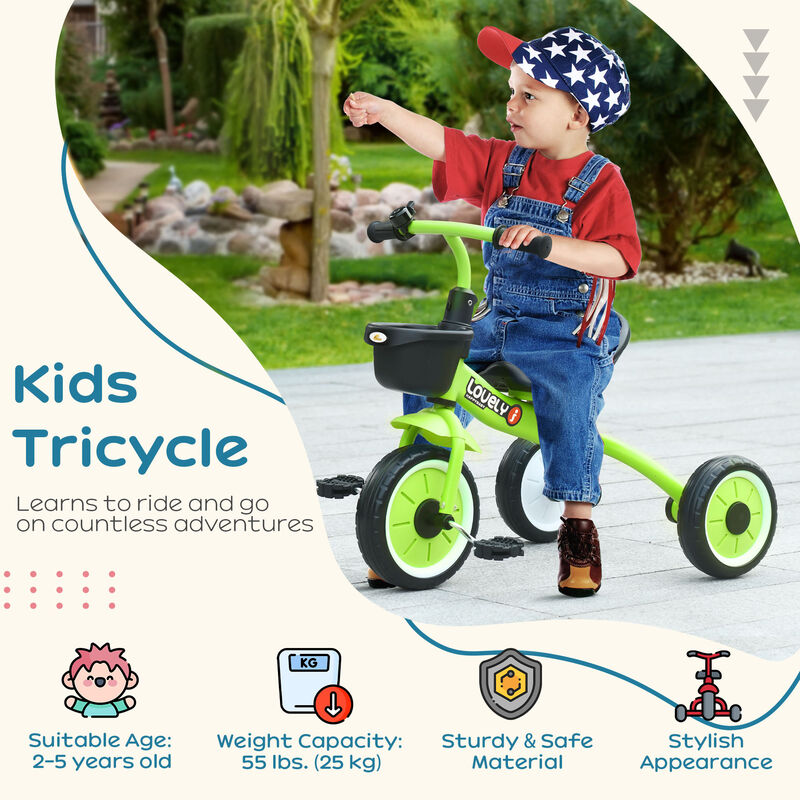 BreeBe Kids Adjustable Tricycle with Bell & Basket image number 3
