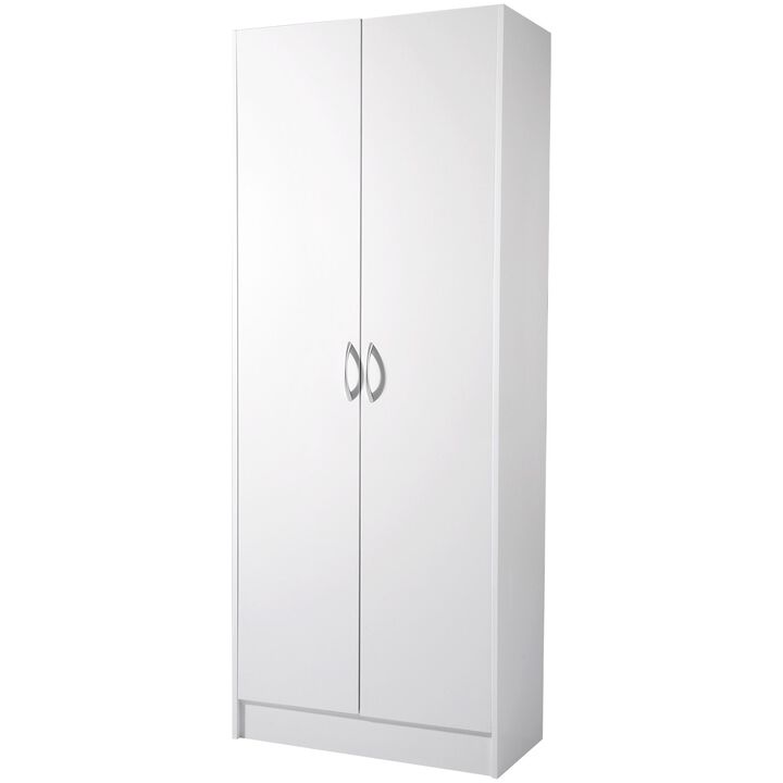 Freestanding Kitchen Pantry Cabinet with Adjustable Shelves, Wood Storage Cupboard for Dining Room-White