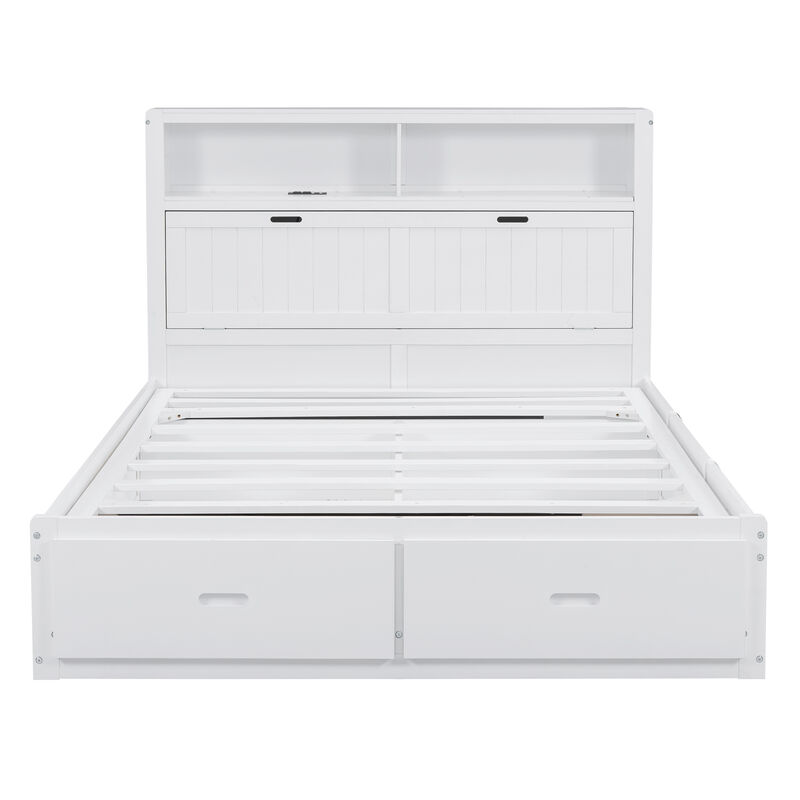 Merax Platform Bed with Storage LED Headboard