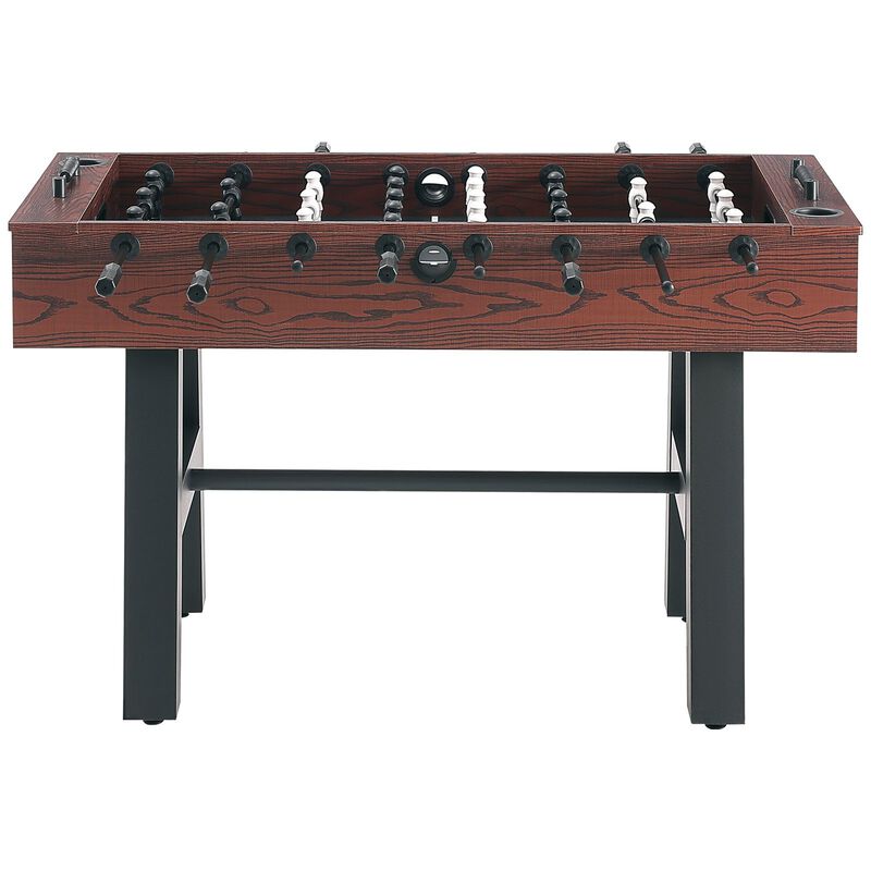 Indoor Full Size Foosball Table with Soccer Game Set, 4 Balls and 2 Cup Holders-Brown image number 0