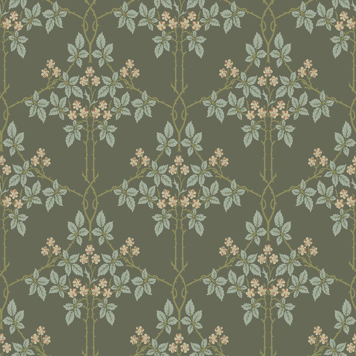 Blackberry Grey Vine Trellis Wallpaper