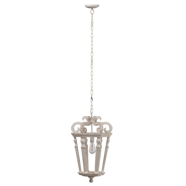 26.5" White and Clear Classic Style One Light Chandelier