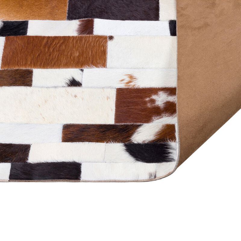 Brick Pattern Patchwork Cowhide Carpet image number 4