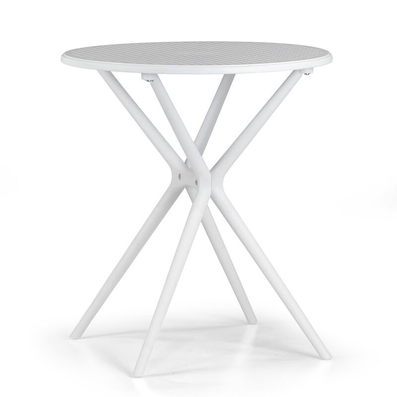 Glamour Home Bates White Plastic Round Dining Table