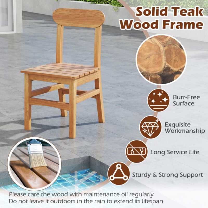 Hivvago Patio Teak Wood Chair