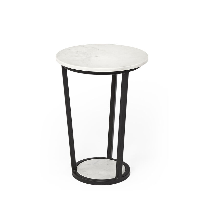 Polished Marble Round End Table &ndash; Luxurious Living Room Piece