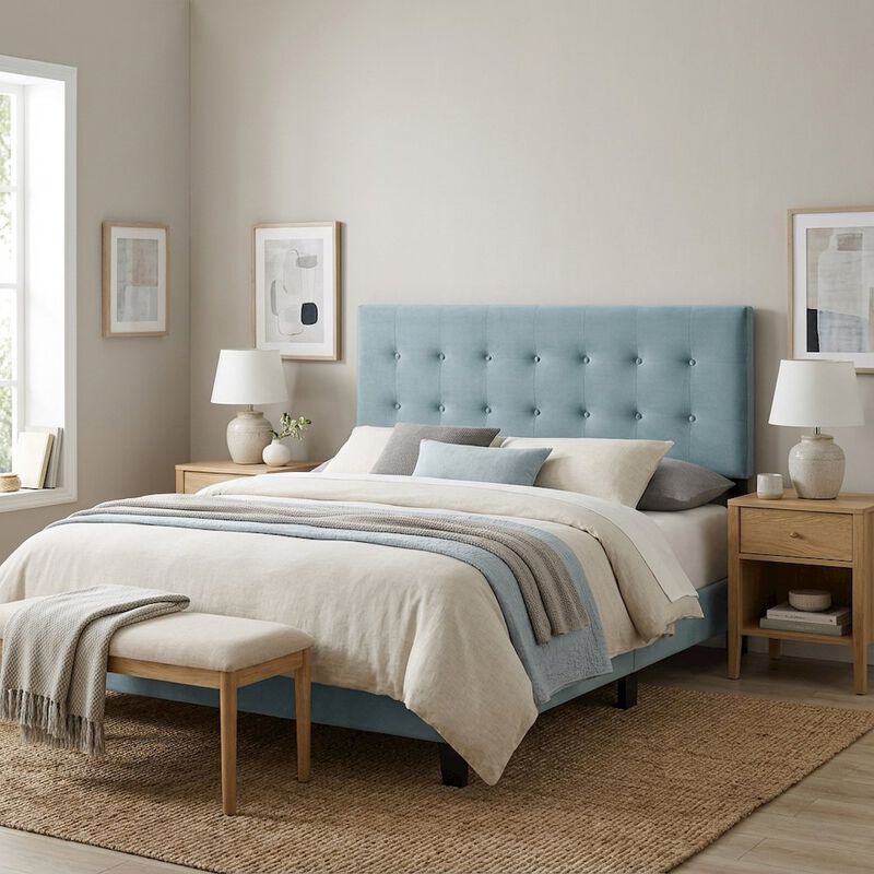 Biscuit Tufted Performance Velvet Queen Headboard with Soft Upholstery image number 3