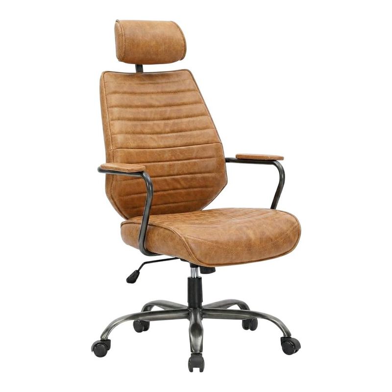 Bison Office Leather Upholstered Executive Office Chair, Industrial Swivel Desk Chair image number 2
